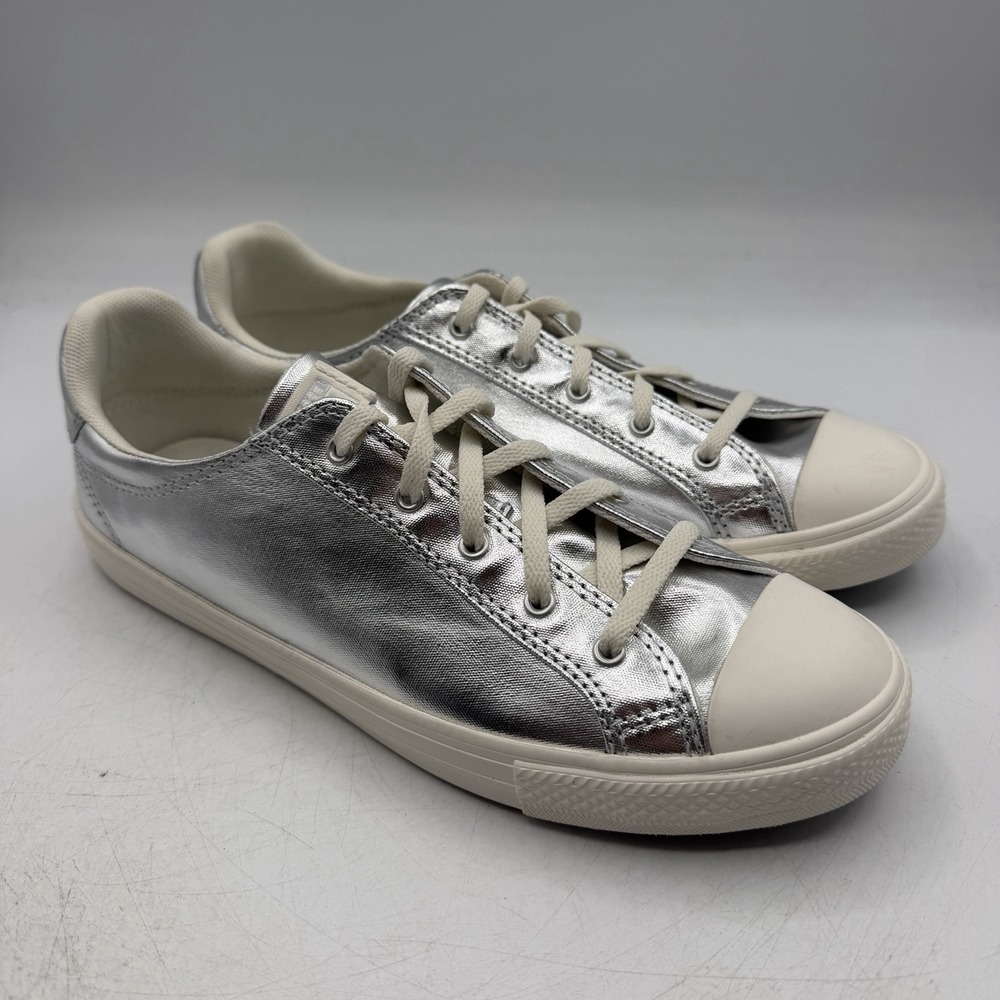 Converse CTAS Dainty Lucky Ox Shoes Womens 9 Silver Metallic/Egret Low A14504C